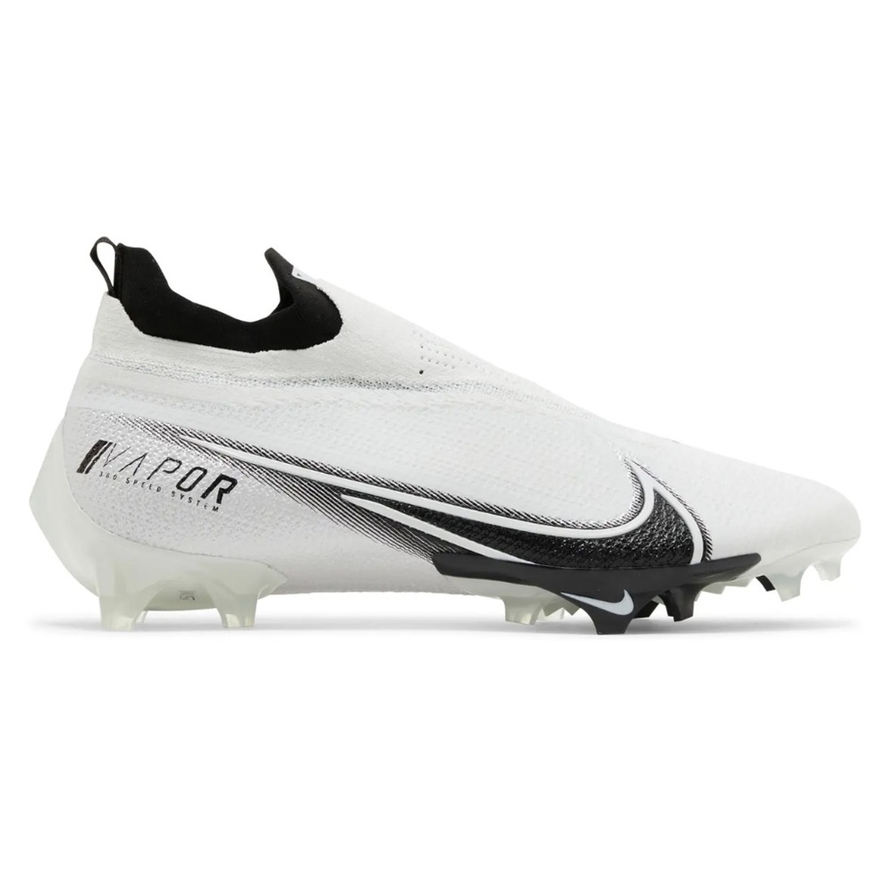 NEW Nike Vapor Edge Elite 360 Flyknit White Black Football Cleats‎ Mens 15